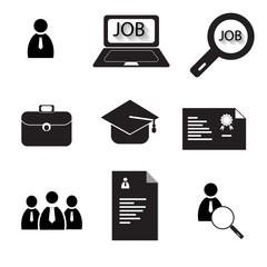 icons set job search Vector black color