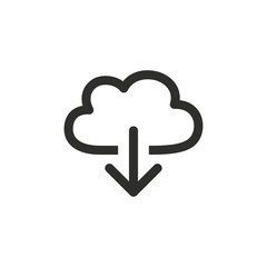 Cloud download- vector icon.