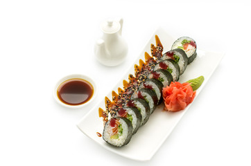 Roll tempura tuna and salmon