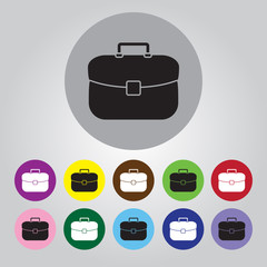 Briefcase icon, vector illustration. Flat design style
