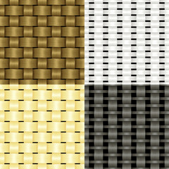 Textures vines weave. Set of seamless textures of different weaving vines