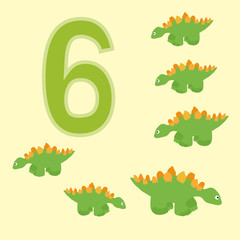 Number 6. Six dinosaur (Stegosaurus) .