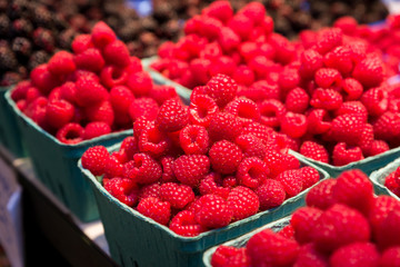 Fresh Raspberries on Display