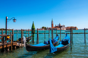 Fototapeta na wymiar Famous Gondolas of Venice