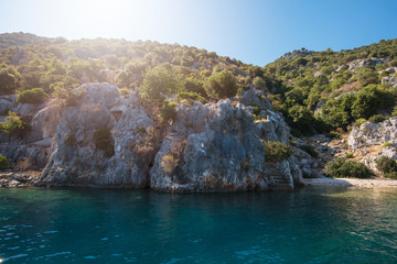Ruins of ancient city on the Kekova