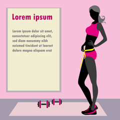 silhouette of slim girl