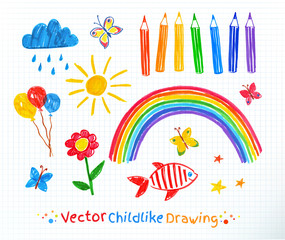 Childlike drawing set