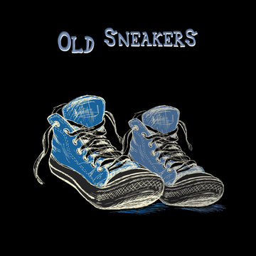 Vintage Sneakers Hand Drawn