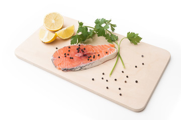 Fetta di salmone fresco