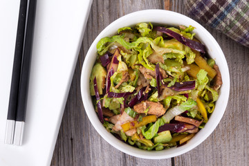 asian pork and cabbage salad