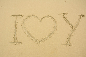 I Love You im Sand