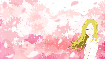 ブロンドの女性 / セクシー / ウインク