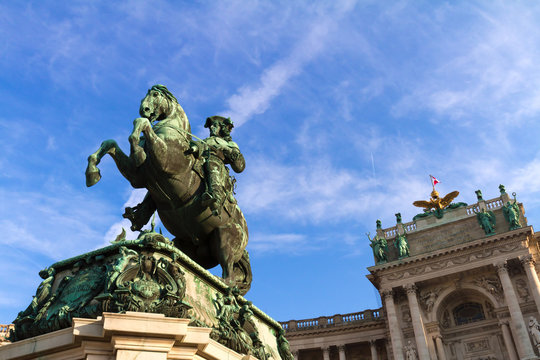 Hofburg, statue of Eugen Savoyen, Vienna, Austria.