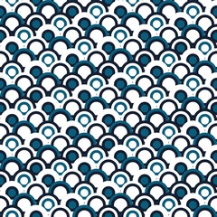 Simple geometric Japanese seamless pattern. Traditional. Background to copy without any seams.Vector sea waves endless texture can be used for printing onto fabric and paper