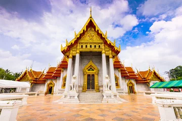 Papier Peint photo Temple Temple de marbre de Bangkok