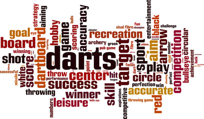 Darts word cloud concept. Vector illustration