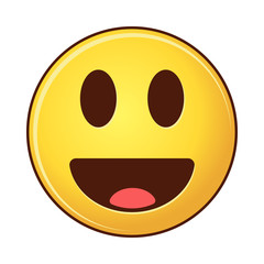 Vector Smiling emoji with tongue, Cartoon style smiles