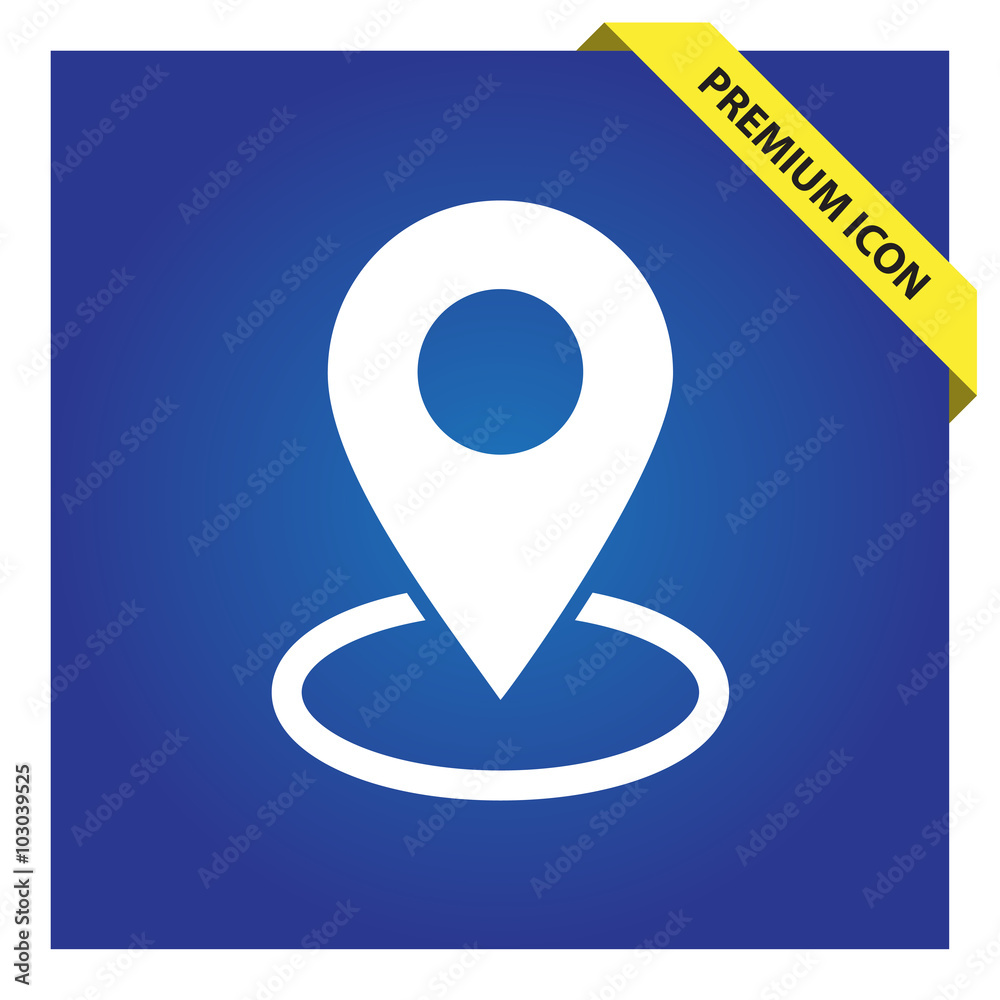 Poster map pin place marker icon for web