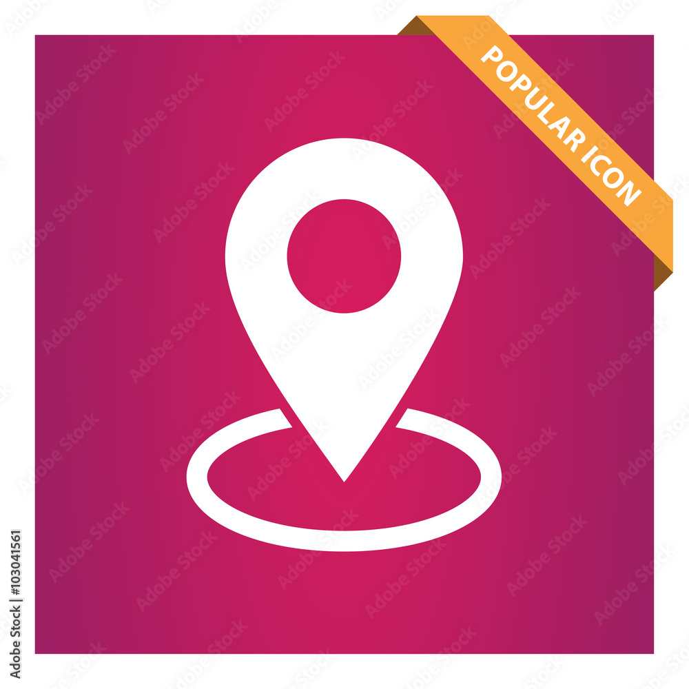 Poster map pin place marker icon for web