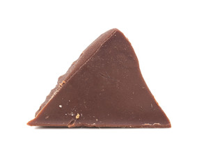 slice of chocolate on a white background