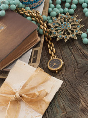 female accessories in the vintage arrangement