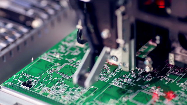 Automated Circut Board machine Produces Printed digital electronic board. Full HD.