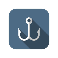 Barbed fish hook vector icon