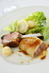 plated lamb dinner