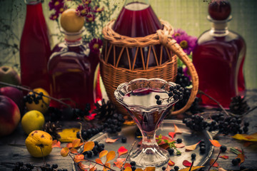 Gifts autumn kitchen sweet aromatic drink tincture chokeberry