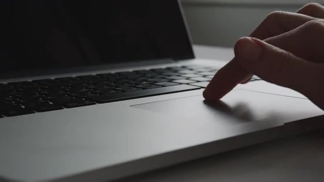 Businesswoman hands working on laptop computer