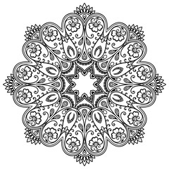 Vector henna tatoo mandala. Mehndi style.

