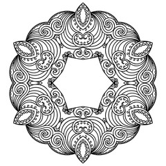 Vector henna tatoo mandala. Mehndi style.

