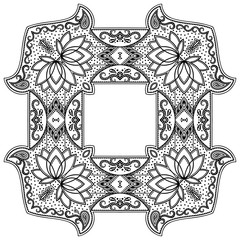 Vector henna tatoo mandala. Mehndi style.

