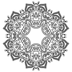 Vector henna tatoo mandala. Mehndi style.

