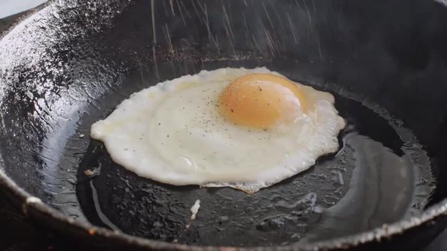 Egg fried in a pan