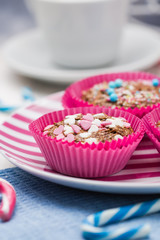 Muffins Happy Valentine Day Colorful cakes sweet hearts