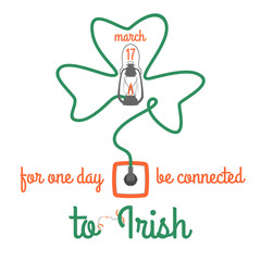 For one day connected to Irish, vector illustration
