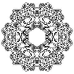 Vector henna tatoo mandala. Mehndi style.

