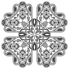 Vector henna tatoo mandala. Mehndi style.

