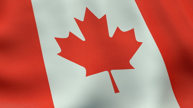 Loopable waving Canadian flag animation