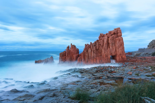 Famous Red Rock in Arbatax, Sardinia Italy