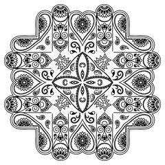 Vector henna tatoo mandala. Mehndi style.

