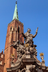 Fototapeta na wymiar John of Nepomuk monument in Wroclaw