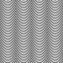 Vector seamless texture. Modern geometric background. Repeated monochrome pattern  with arcs.