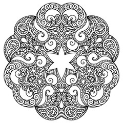 Vector henna tatoo mandala. Mehndi style.

