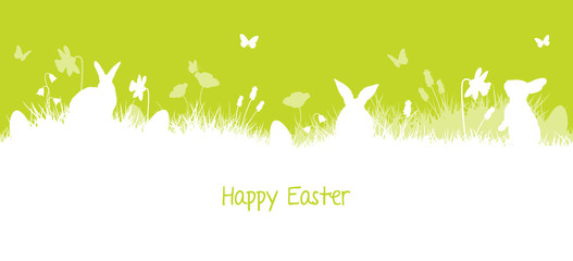 Frohe Ostern Hintergrund mit Osterhase und Ostereier © pixelliebe