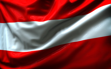Beautiful flag of the Austria waving in the wind