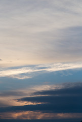 clouds in the sky at dawn Sun