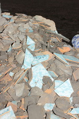 pieces of broken tile