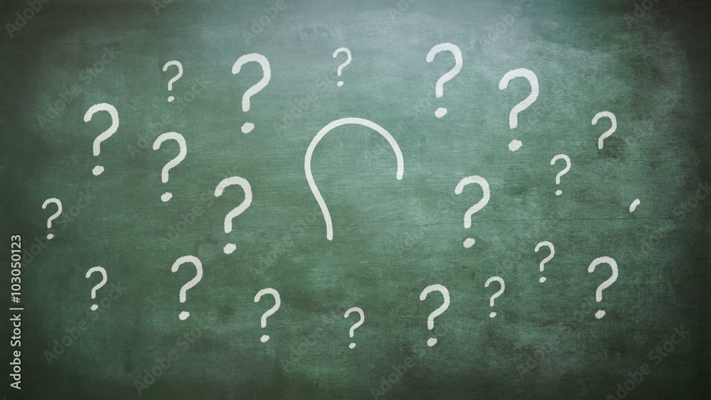 Poster question marks and bulb